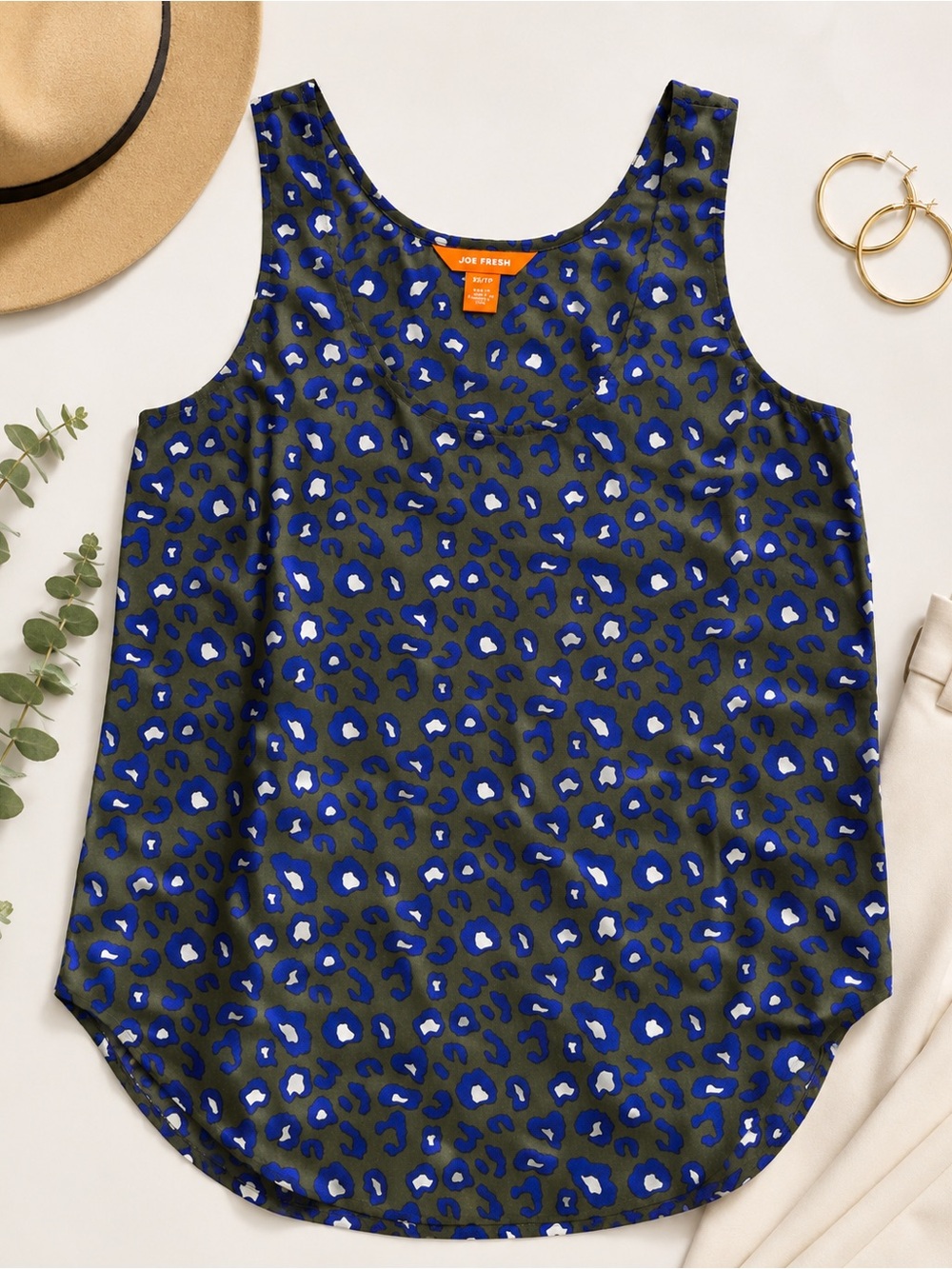 Joe Fresh 100% Silk Leopard Print Tank Top XS